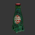 Vintage Cola Beverage Bottle With Classic Red Label And Glossy Glass Design