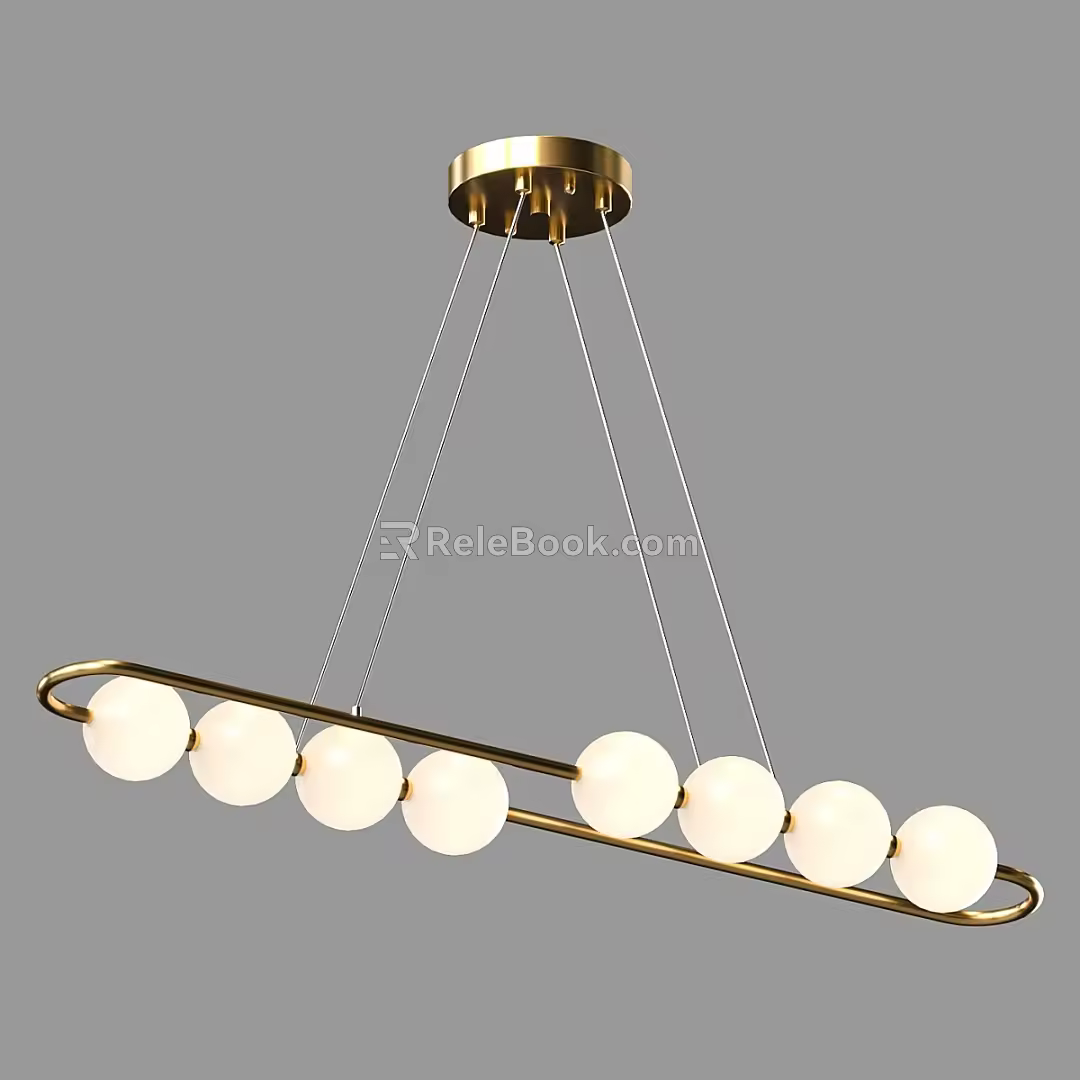 Simple Light Luxury Chandelier 3d model