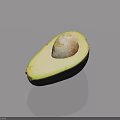 Healthy Fresh Ripe Avocado Halved With Seed On Gray Background