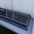 Detached Villa Grey Skylight In Open State With Light Colored Wall And Grass 3d model