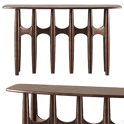 Modern Console Table With Elegant Carved Legs And Smooth Wooden Top 3d model