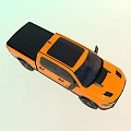 Orange RAM Pickup Truck With Black Roof Off Road Style And Alloy Wheels