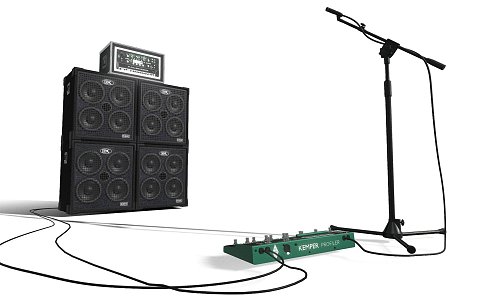 Modern Sound Bass Guitar Equipment 3d model