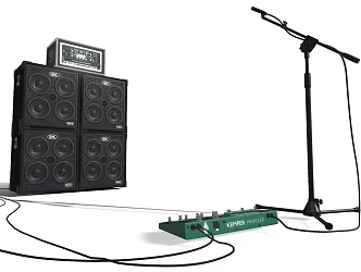 Modern Sound Bass Guitar Equipment 3d model