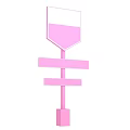 3D Pink Directional Guide Signage with Top Indicator and Lower Panels