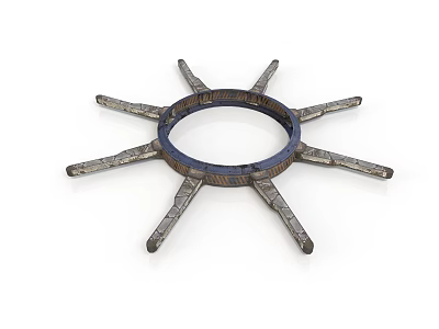 Star Shaped Metal Mechanical Equipment With Central Circular Hole And Spokes 3d model