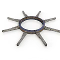 Star Shaped Metal Mechanical Equipment With Central Circular Hole And Spokes