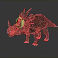 Realistic 3D Render Of Horned Dinosaur With Colorful Frill And Textured Skin