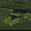 Waterfront Landscape Planning Design With Green Spaces Water Bodies And Pedestrian Paths