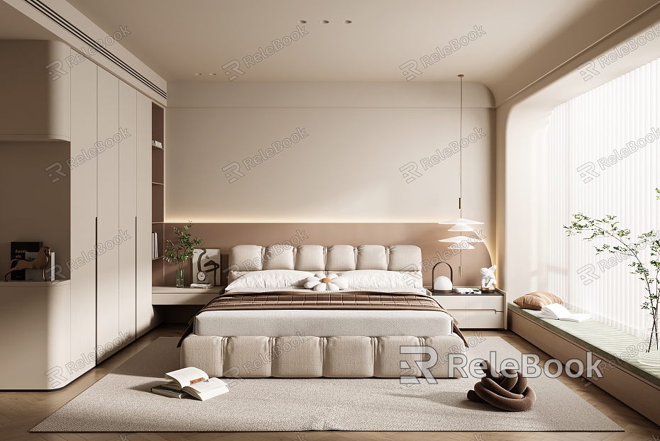 Modern Cream Style Bedroom Cream Bedroom model