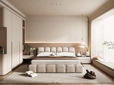 Modern Cream Style Bedroom Cream Bedroom model