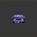 Vintage Blue Sedan With Pink Wheels Classic Design And Smooth Exterior