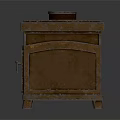 Vintage Wooden Storage Cabinet With Single Drawer And Circular Top Opening