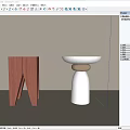 Minimalist Tea Table With Walnut Wood Stand And White Ceramic Top