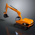 CAT Orange Crawler Excavator Functional Construction Vehicle with Bucket Arm and Track Chassis