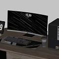 HP computer combination tablet computer host monitor with fish screen keyboard 3d model