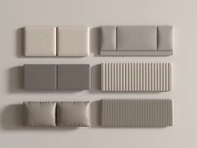 Soft Upholstered Panels Different Styles Textured Surfaces Headboard Furniture Decor 3d model