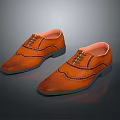 Brown Men's Brogued Oxford Style Leather Shoes for Formal Occasions with Genuine Leather
