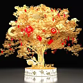 Golden Fortune Tree Photo Spot With Red Lanterns Rabbit And Zodiac Decorations