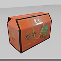 Premium Chinese Tea Packaging Box With Orange Design Dragon Pattern And Handle Rope 3d model