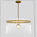 Elegant Modern Crystal Chandelier With Hanging Prisms And Metal Frame For Interior Decor