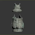 Ancient Bronze Wine Cup And Bottle With Open Lid Intricate Carvings And Handle Design
