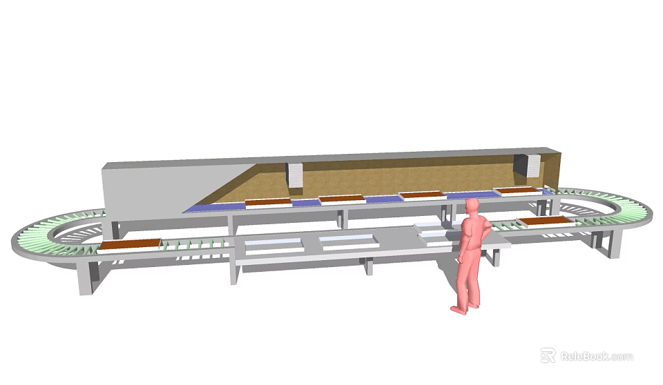 Industrial Conveyor Belt Equipment With Multi Level Design For Material Handling In Factory 3d model 