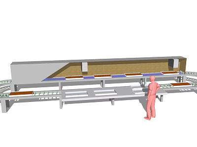 Industrial Conveyor Belt Equipment With Multi Level Design For Material Handling In Factory 3d model