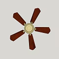 Ceiling Mounted Air Conditioner Fan With Wooden Blades And White Light Fixture