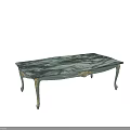 Elegant Marble Top Dining Table With Ornate Carvings And Gilded Legs