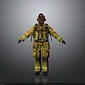 Firefighter Protective Uniform Yellow Coat Pants Helmet Gloves And Gear