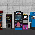 Modern game arcade video game city game machine 3d model