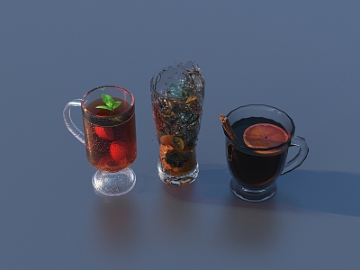 Juice Drink Glass 3d model