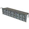 Outdoor Awning with Metal Frame Gray Canopy and Multiple Support Legs 3d model