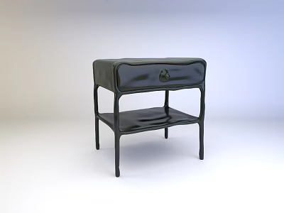 Entryway Side Cabinet Modern Design with Drawer and Lower Shelf in Black Finish 3d model