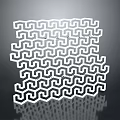 White Geometric Decorative Panel With Repeating Interlaced Wave Pattern On Dark Background 3d model