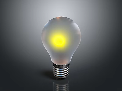 Transparent Glass Light Bulb With Yellow Glow For Modern Home Furniture Lighting 3d model
