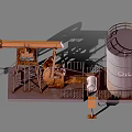 Industrial LOFT pumping unit oil mining machine beam pumping unit 3d model