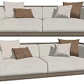 Modern double sofa multiplayer sofa 3d model