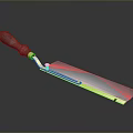 Tactical Weapon With Wooden Handle And Sharp Metal Blade Durable Design 3d model