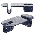 Modern Marble Coffee Table With Sleek Design And Unique Tabletop Support Structure 3d model