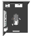 Modern Laboratory Interior Design With Workbench Shelves Reagent Bottles Lab Equipment And Researchers