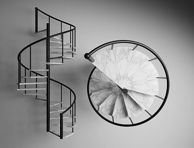 modern staircase marble revolving staircase 3d model