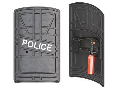 Police Tactical Shield With Integrated Tear Spray For Law Enforcement Use 3d model