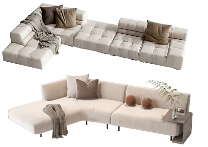 Modern Multiplayer Corner Sofa 3d model