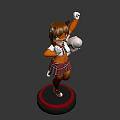 3D Anime Fox Girl Character In School Uniform With Plaid Skirt And Tail