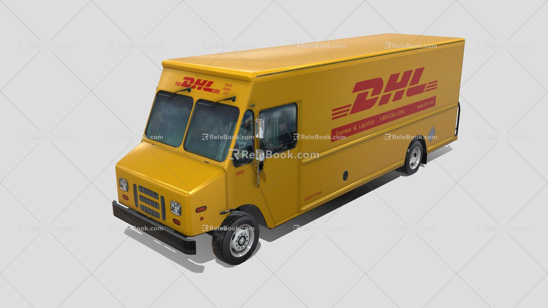 Box truck, box truck, container car, DHL truck, van truck, freezer truck, transporter, low face number, low model, simple model game, film and television level 3d model