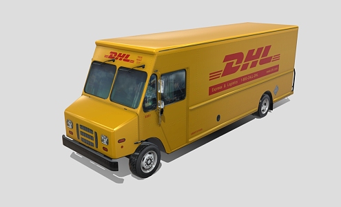 Box truck, box truck, container car, DHL truck, van truck, freezer truck, transporter, low face number, low model, simple model game, film and television level 3d model