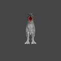 Realistic Gray Striped Tyrannosaurus Rex Dinosaur 3D Model Standing Pose
