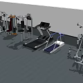 Modern Fitness Club Interior With Treadmill Strength Training Machines and Workout Equipment